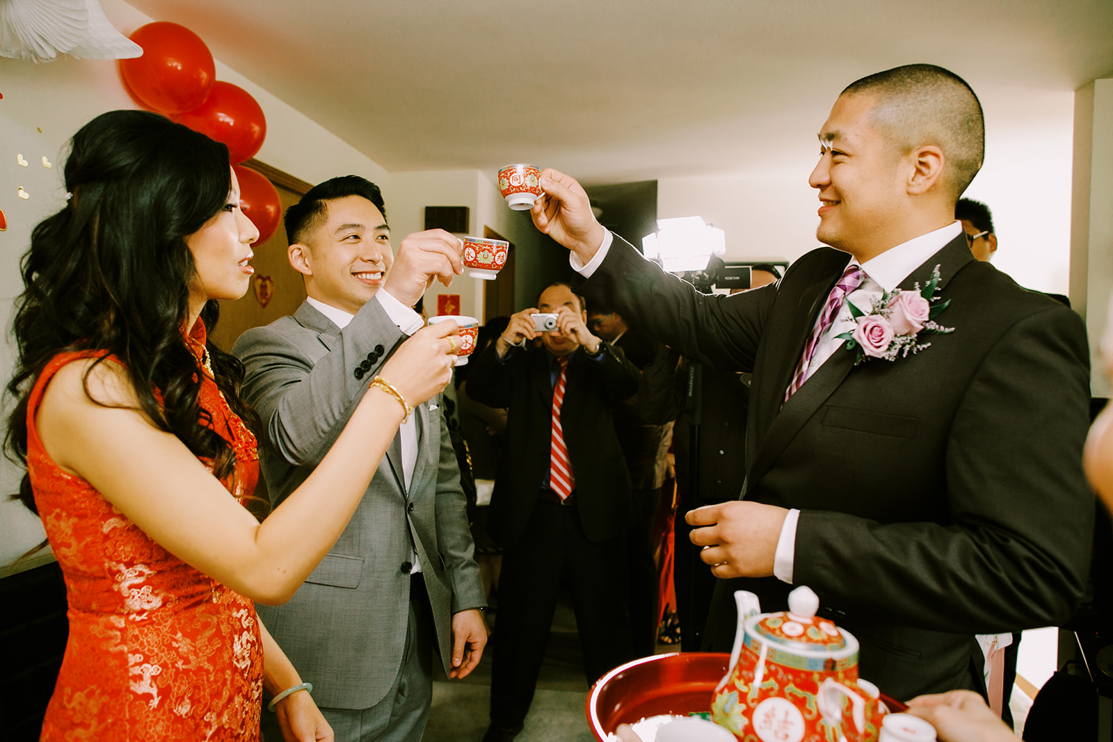 Offering tea to younger family Chinese wedding tea ceremony