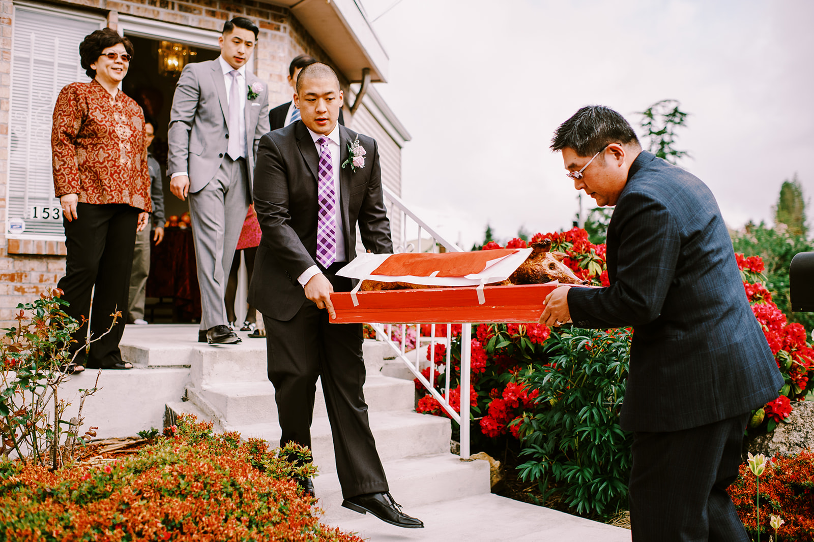 The ceremonial roasted pig for Chinese tea ceremony wedding