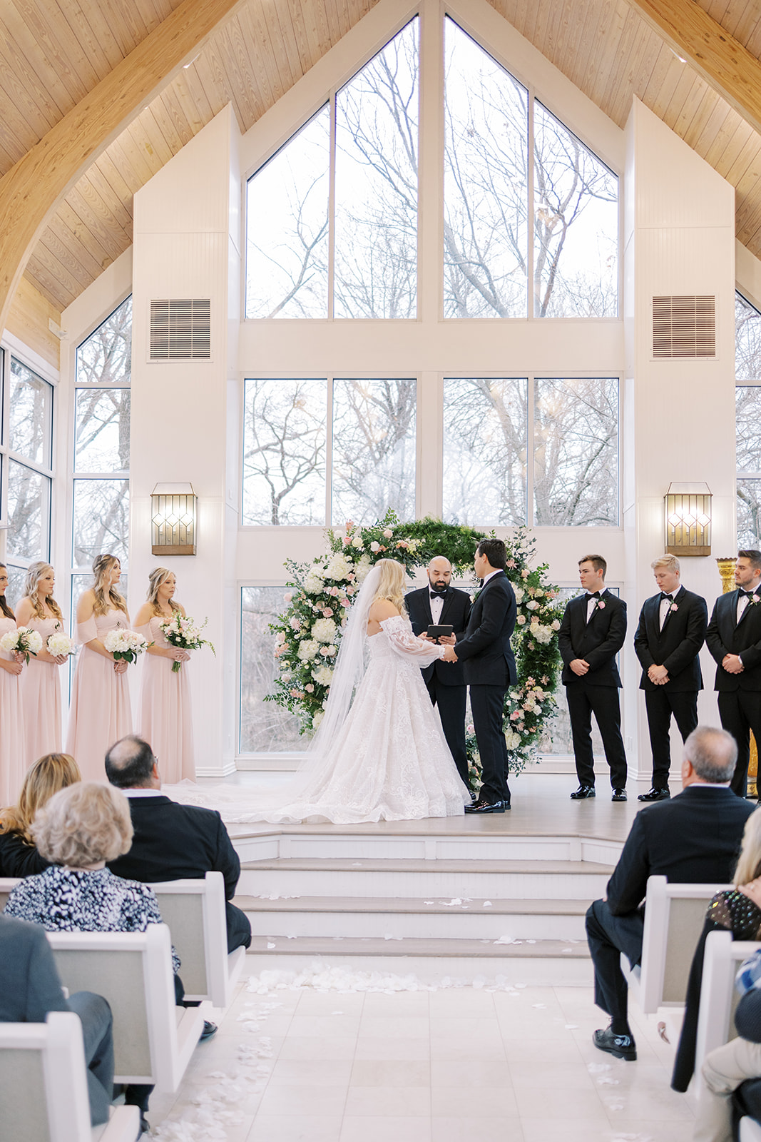 ceremony at glass chapel