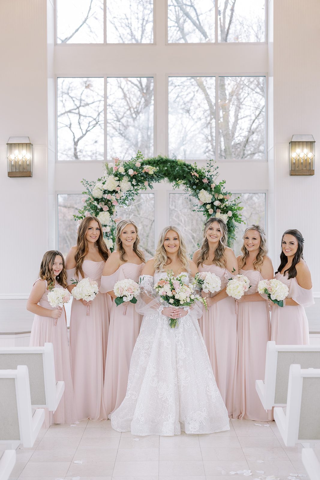 the bride and the bridesmaids 