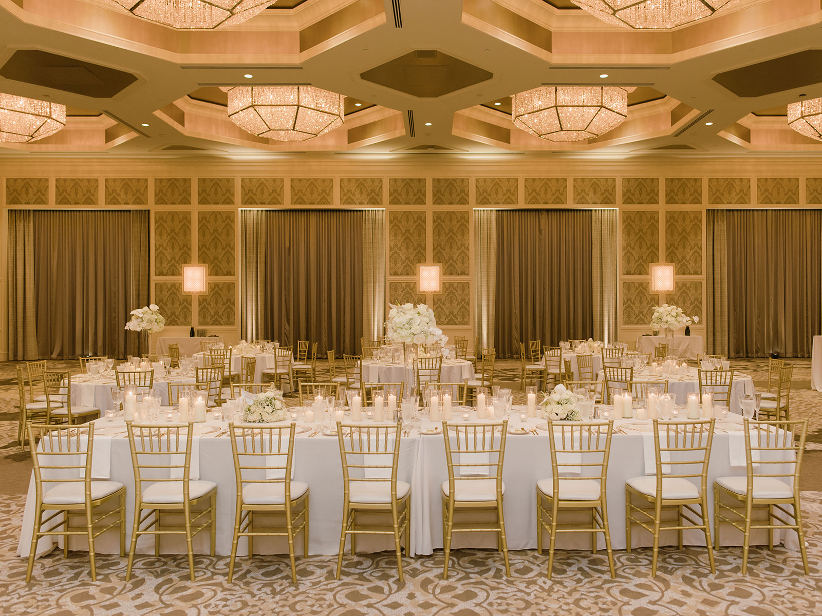 An opulent and luxurious wedding reception at the Four Seasons Walt Disney World Resort in Orlando, Florida 
