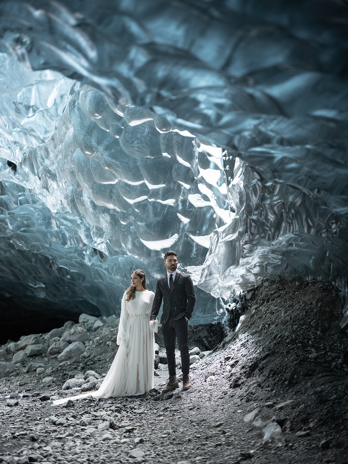 Ice Cave elopement taken during a tyler rye photography photography workshop 