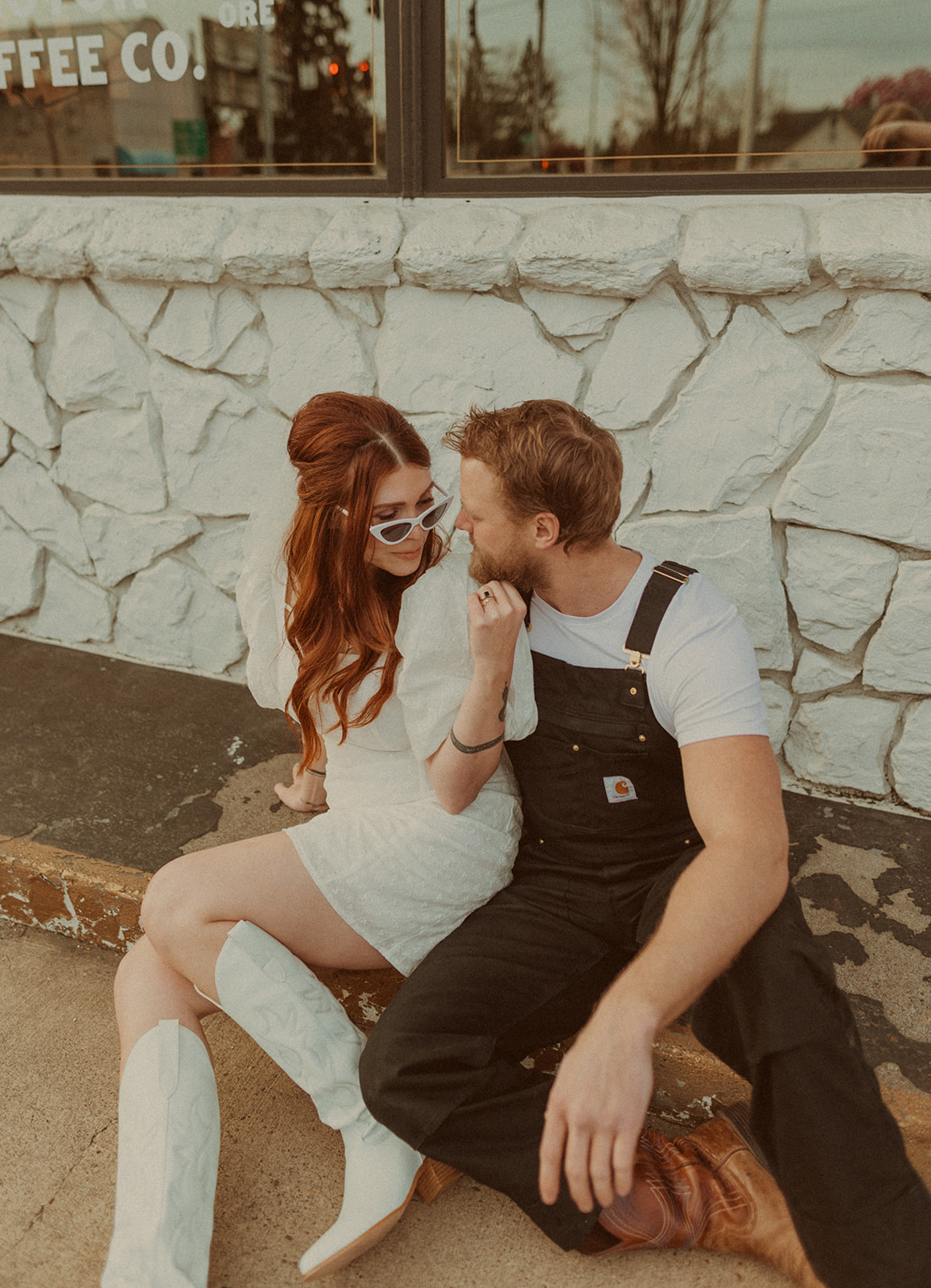 80's inspired outfits for an engagement session in Newberg, Oregon
