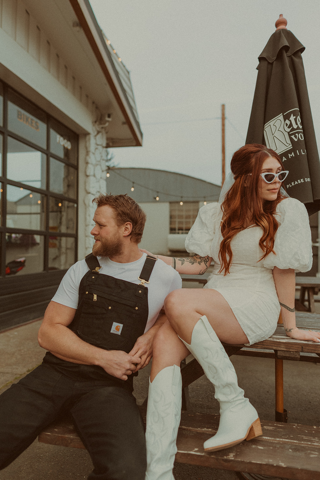 80's inspired outfits for an engagement session in Newberg, Oregon