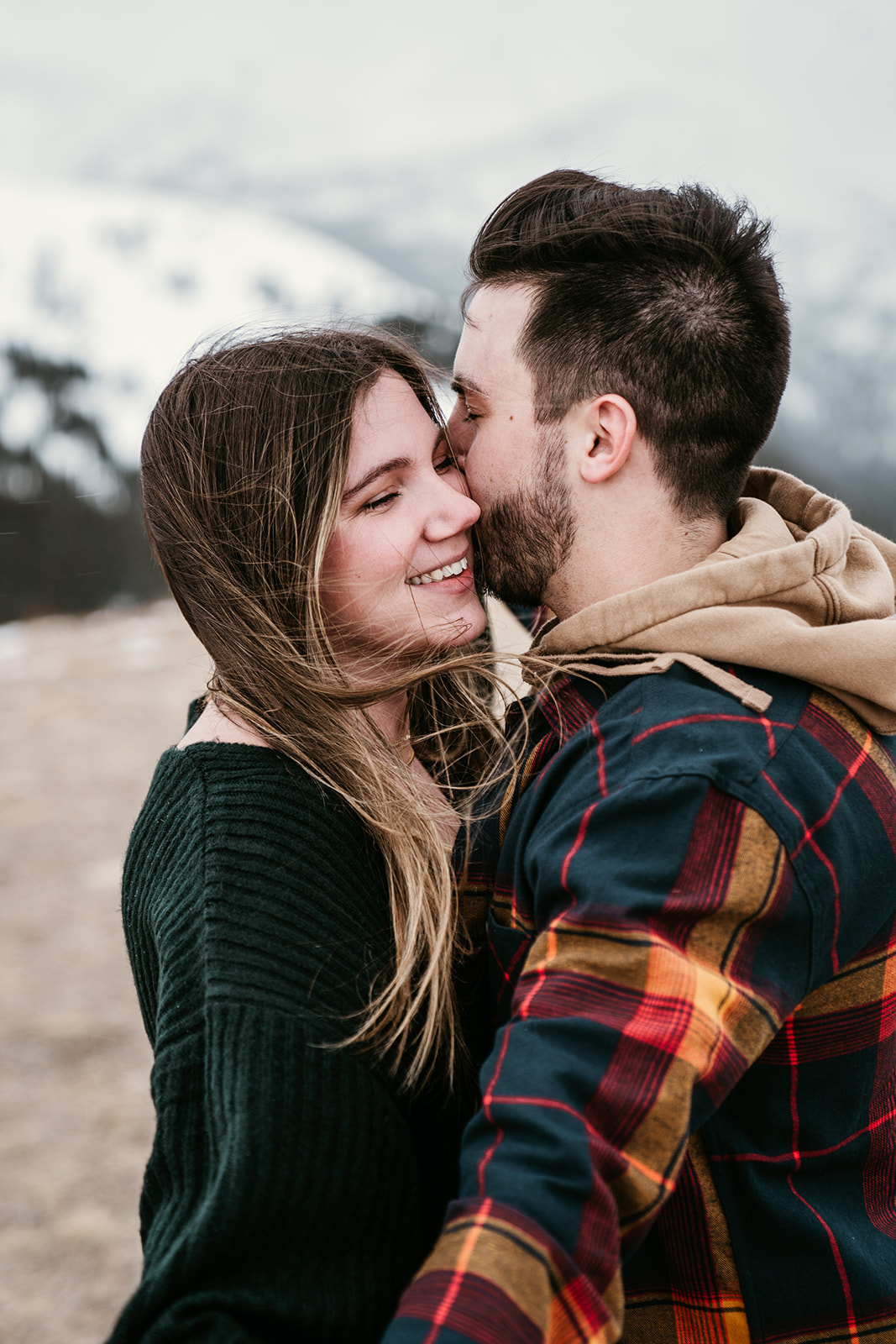 romantic mountaintop engagement session in Colorado
