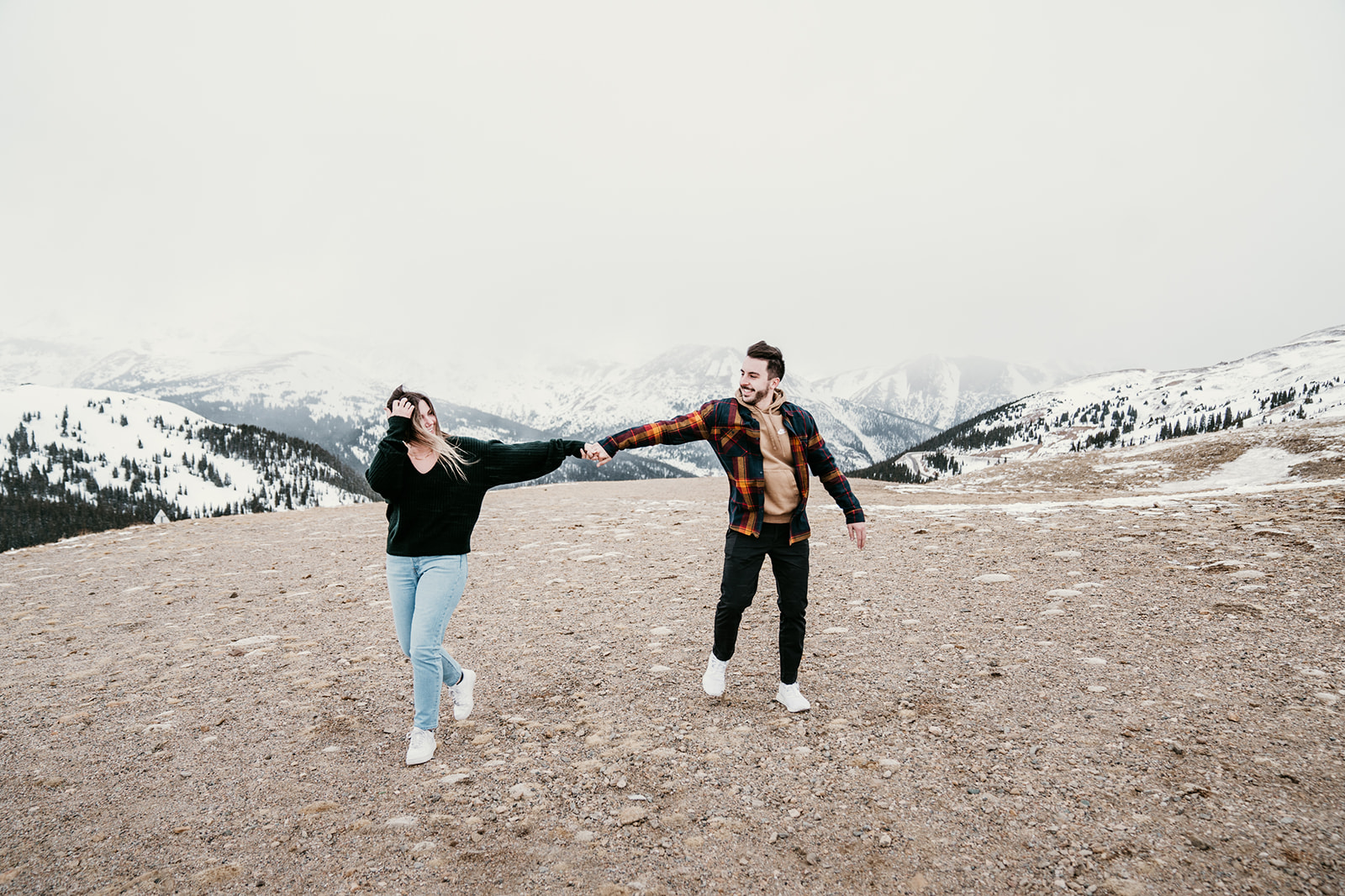 romantic mountaintop engagement session in Dillon