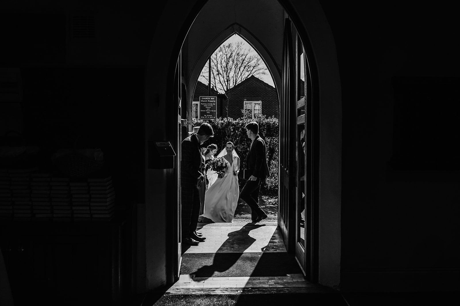 A bride just before she walks in