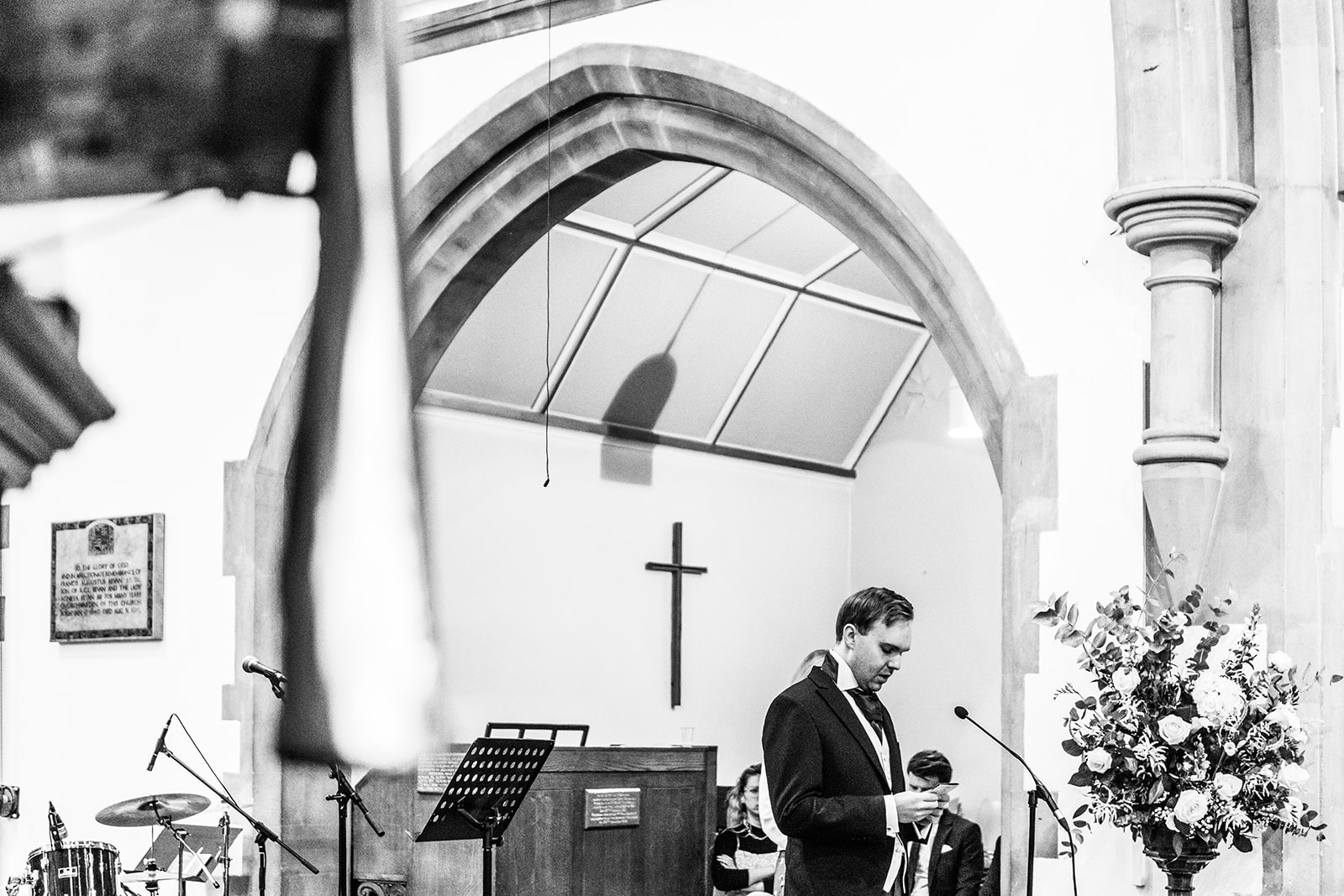 A reading at a church wedding