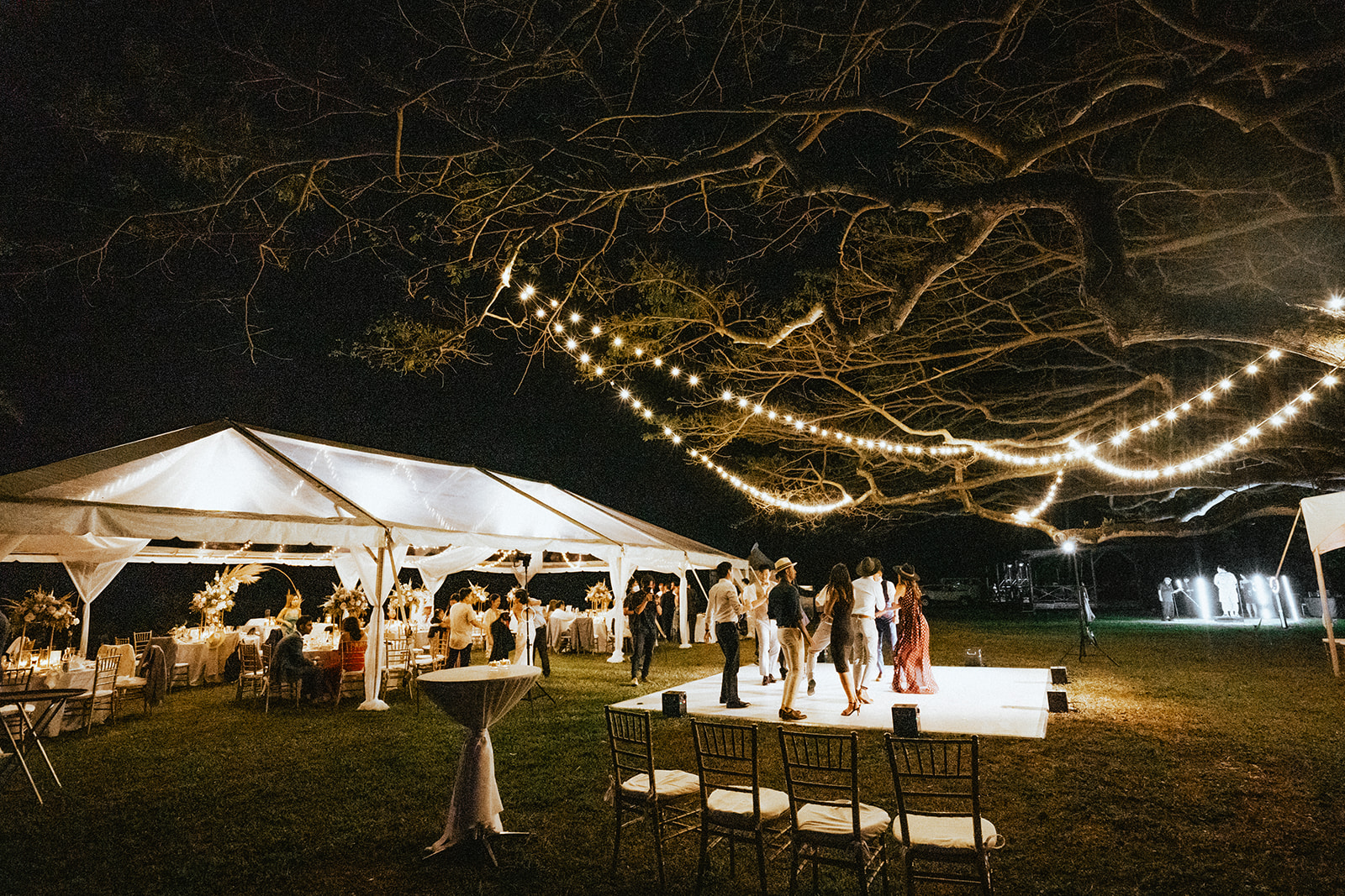 Outdoor wedding reception at Kualoa Ranch Hawaii