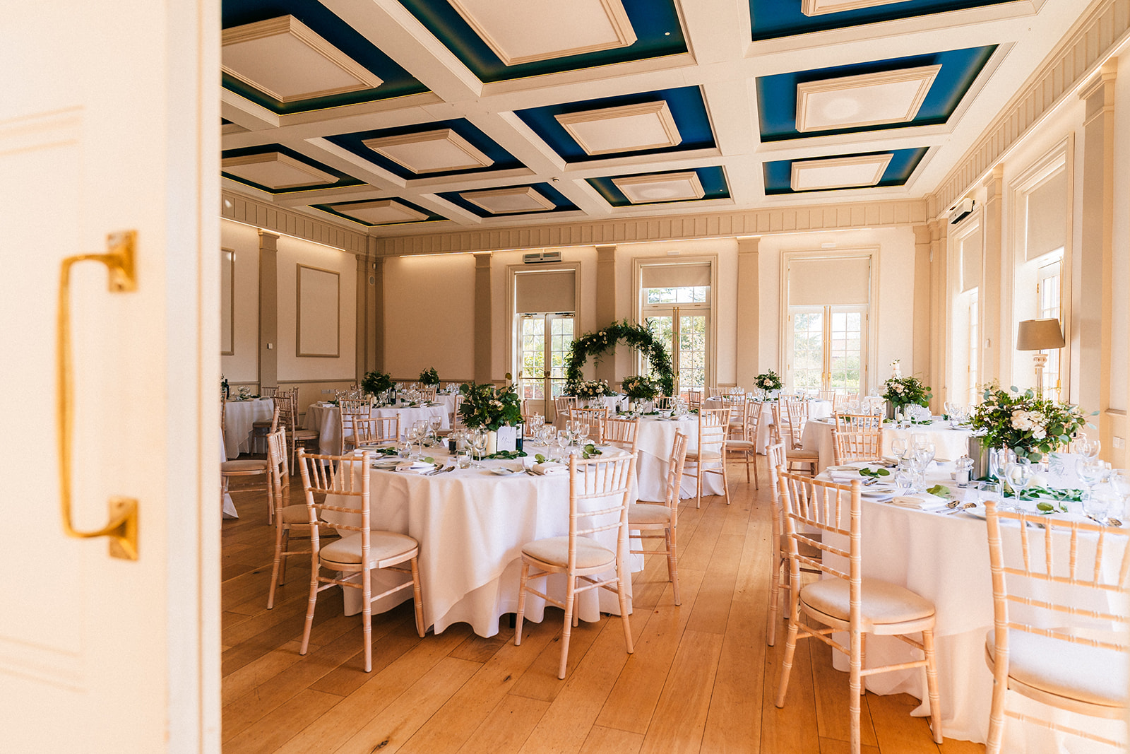 The wedding breakfast room at Hodsock Priory