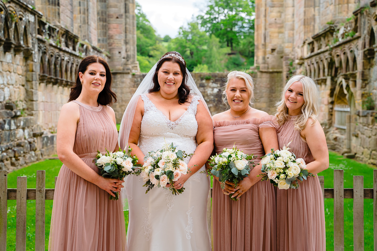 Bridal group in Bolton Abbey