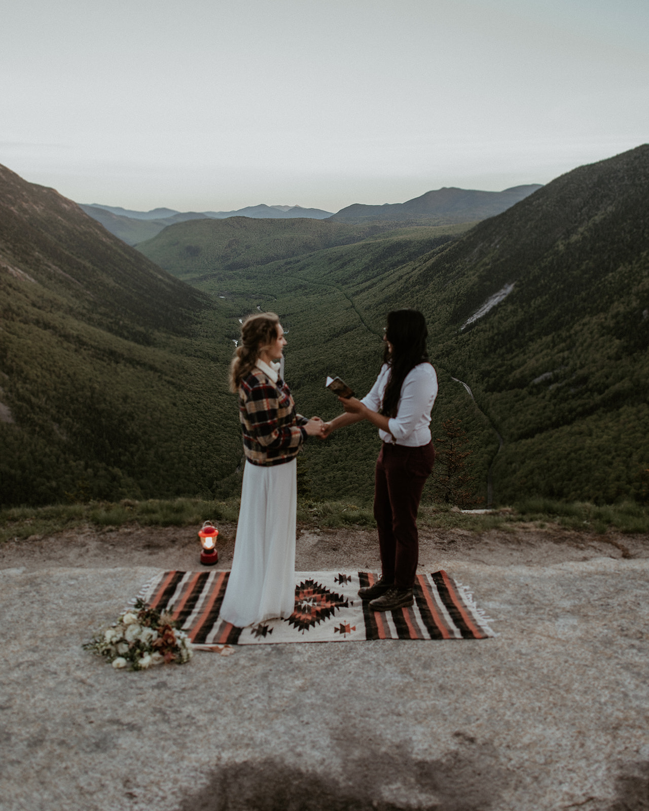 Couple Shares vows with Crawford Notch in backdrop during their elopement