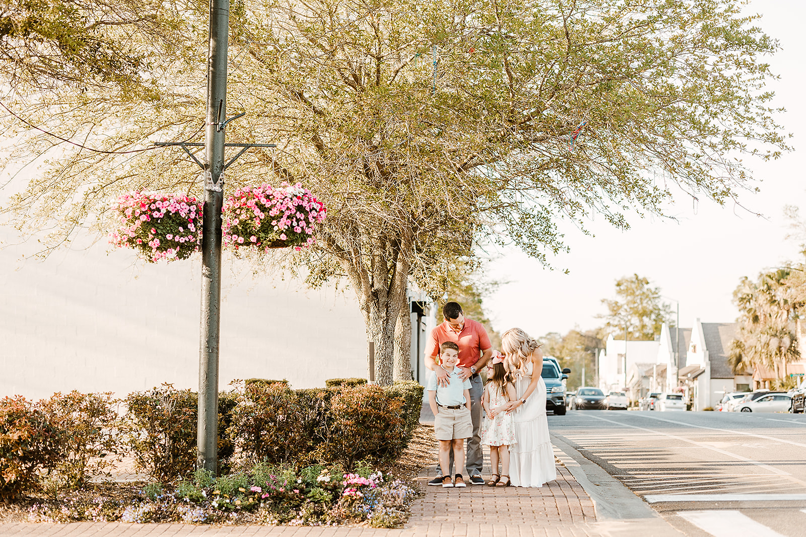 A family photoshoot in downtown Fairhope, AL with The Millers Photo Co