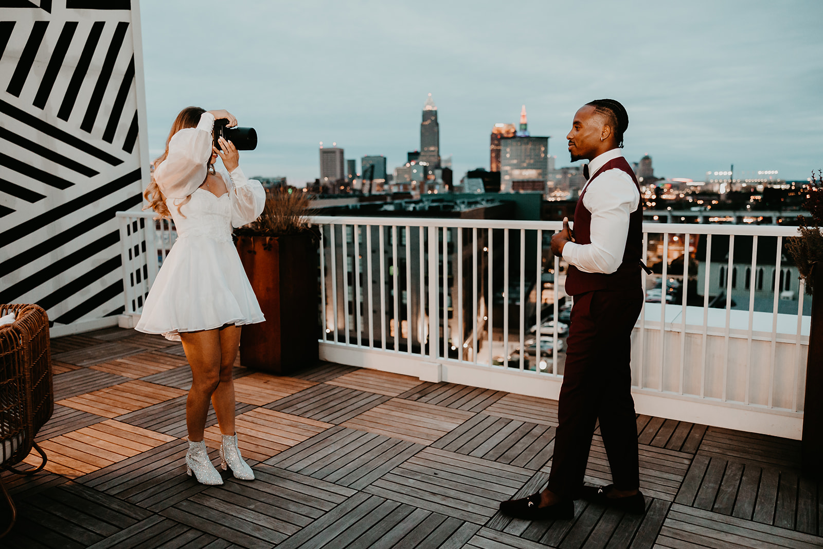 Breathtaking sunset view from the rooftop at The Lantern Room in Cleveland, Ohio - adding a touch of natural beauty to t