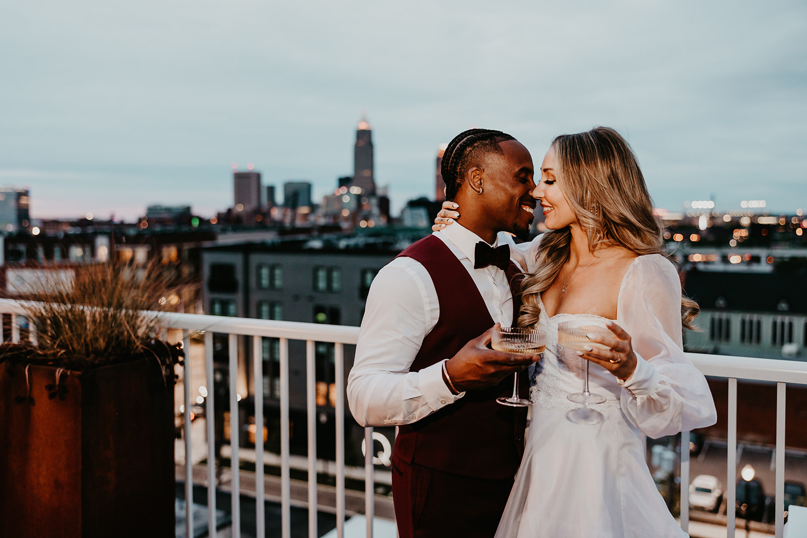 Candid shots of happy newlyweds at The Lantern Room in Cleveland, Ohio - preserving the genuine emotions of the day.