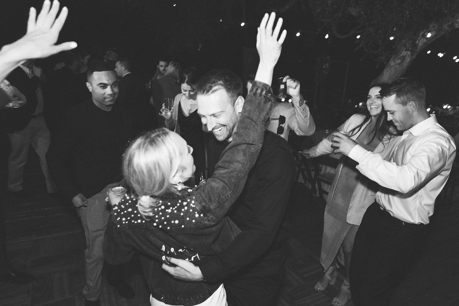 Couple dances their wedding night away during reception at Elings Park in Santa Barbara. 