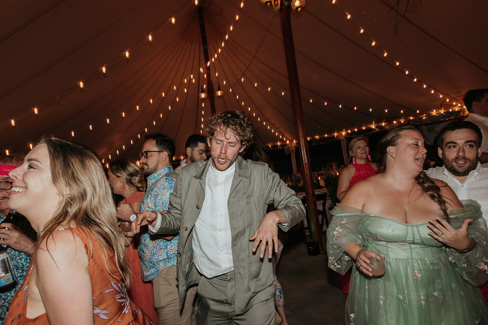 Guests dancing at reception