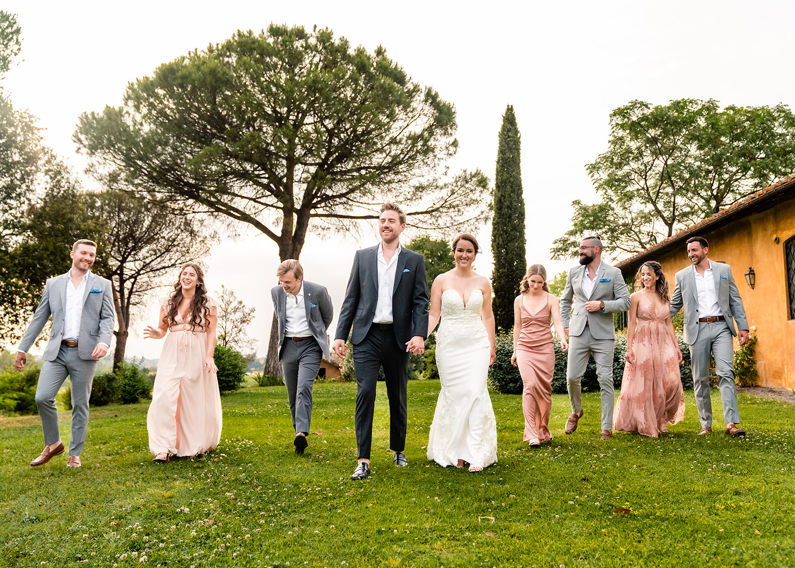 bridal party in italy