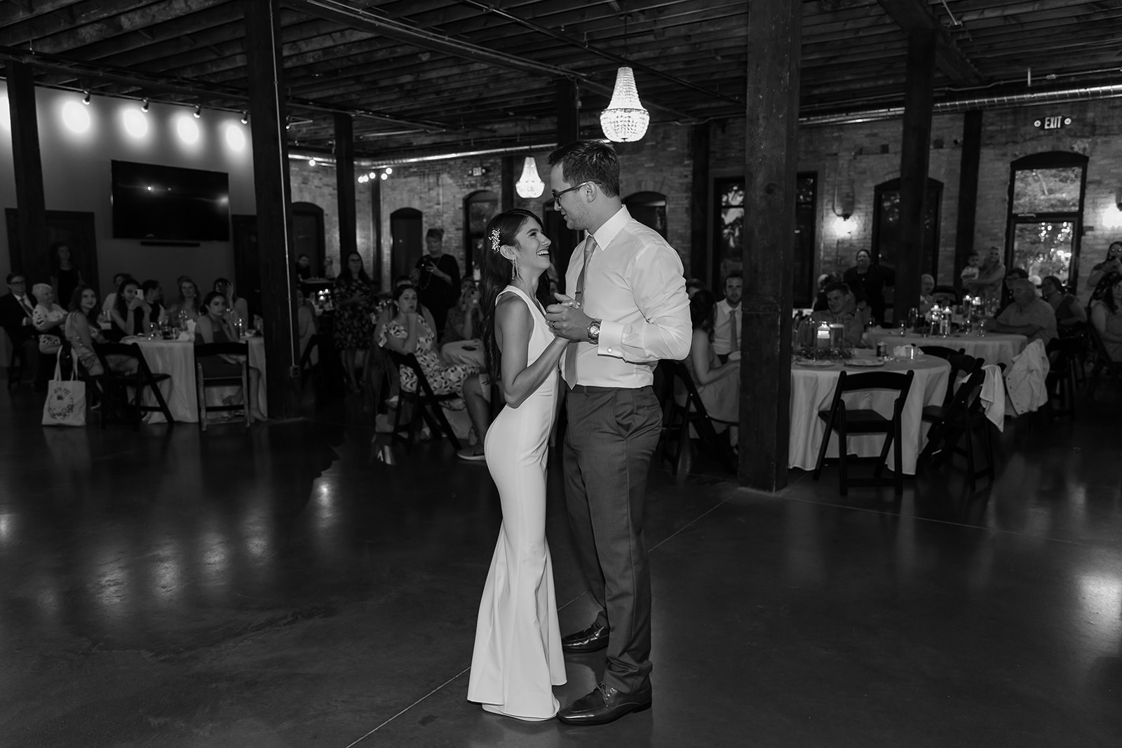 Bride dances with her groom