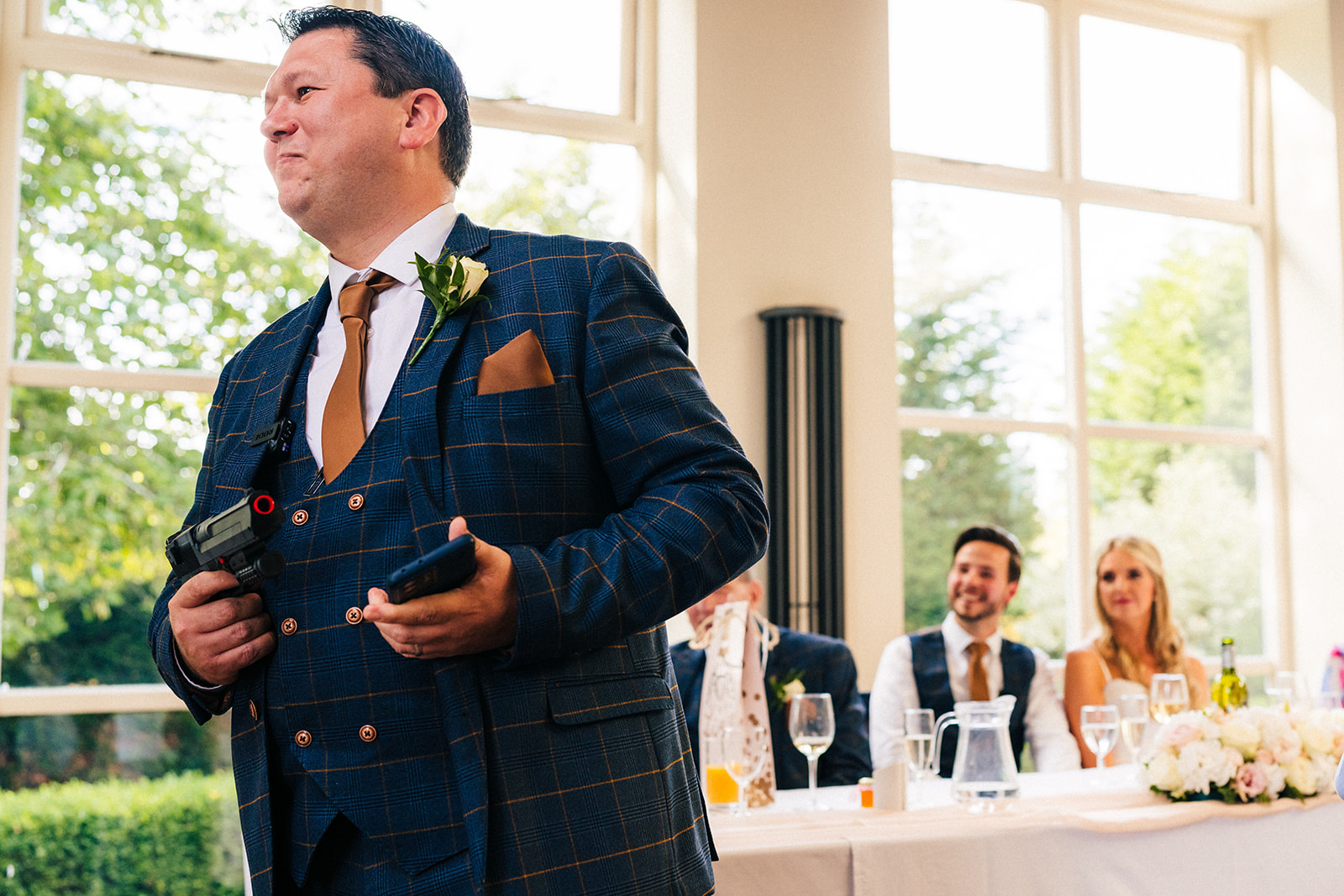 The best man pulled a toy gun out during the best man speech