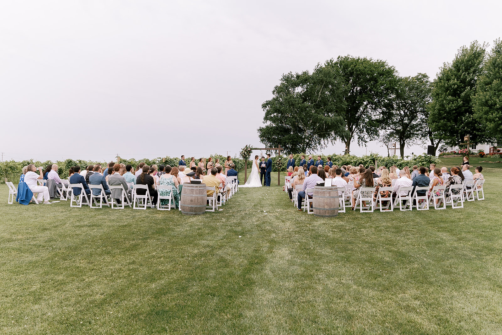 wedding ceremony at over the vines in edgerton wisconsin