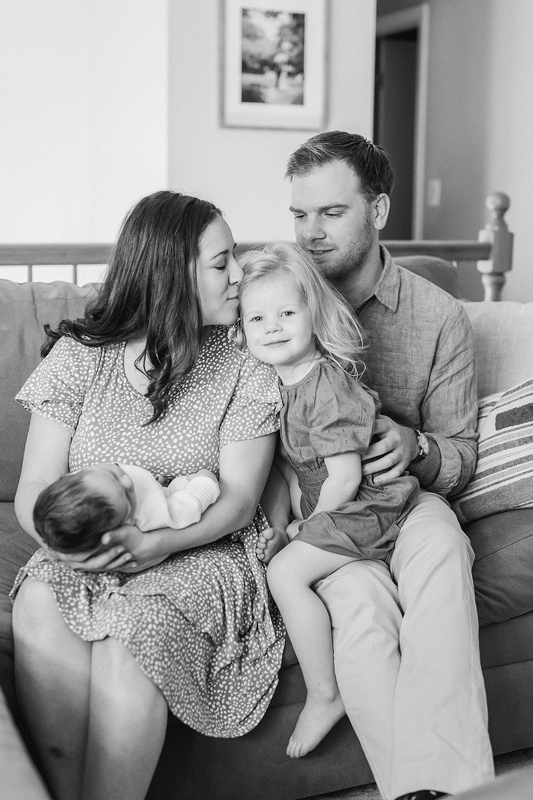 at-home lifestyle newborn session photographer family