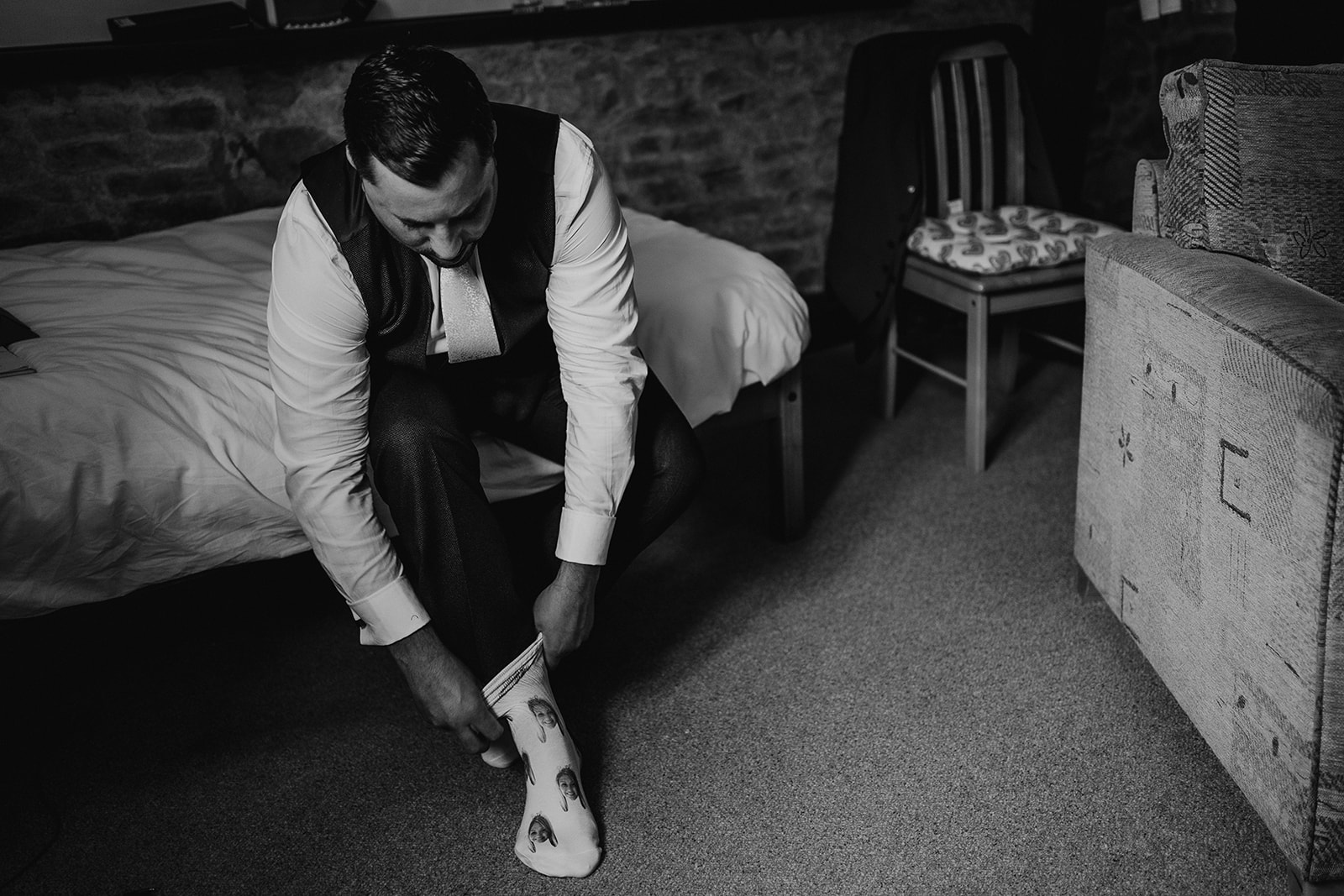 groom prep at a Kingston Country Courtyard Wedding