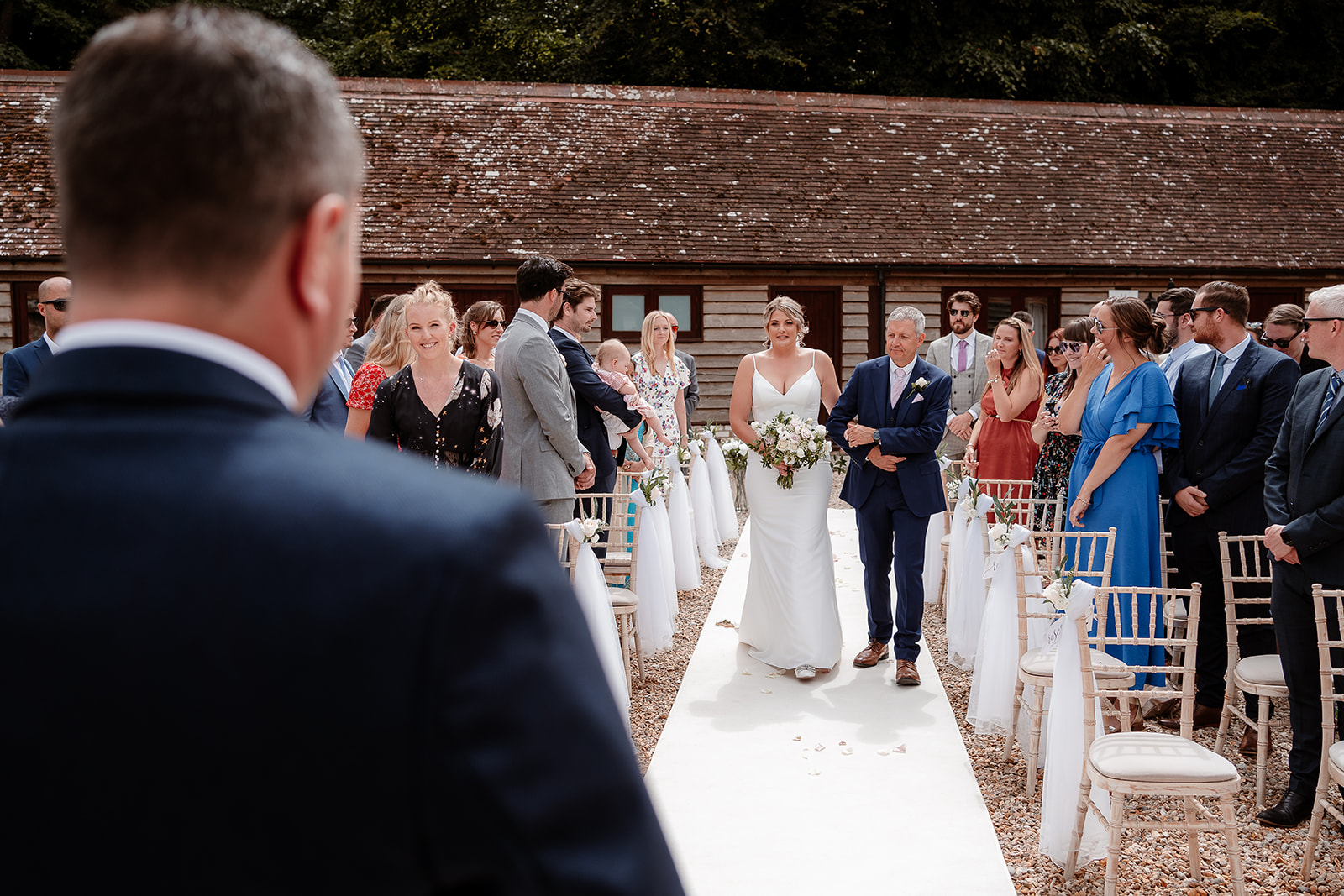 Outdoor ceremony at an elegant Kingston Country Courtyard Wedding
