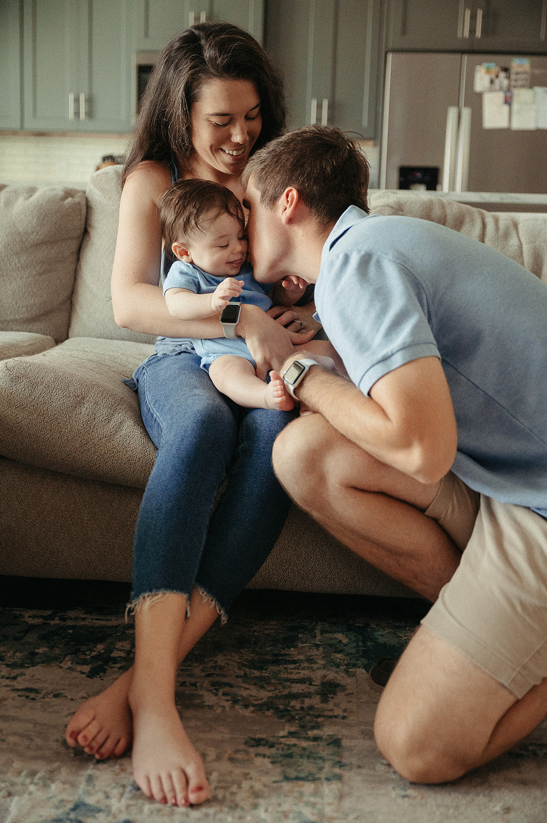 Family Session at home with Mom, Dad, and Baby. (The dogs too!) Family and lifestyle photographer based in Englewood, FL
