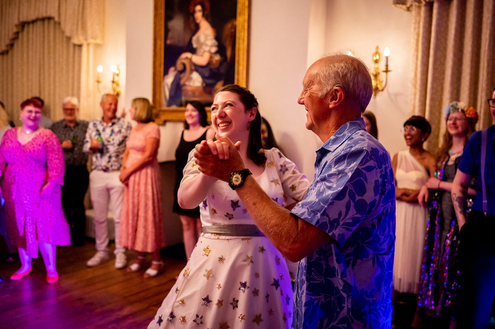 Bride dancing with her Dad during wedding at Kew Gardens