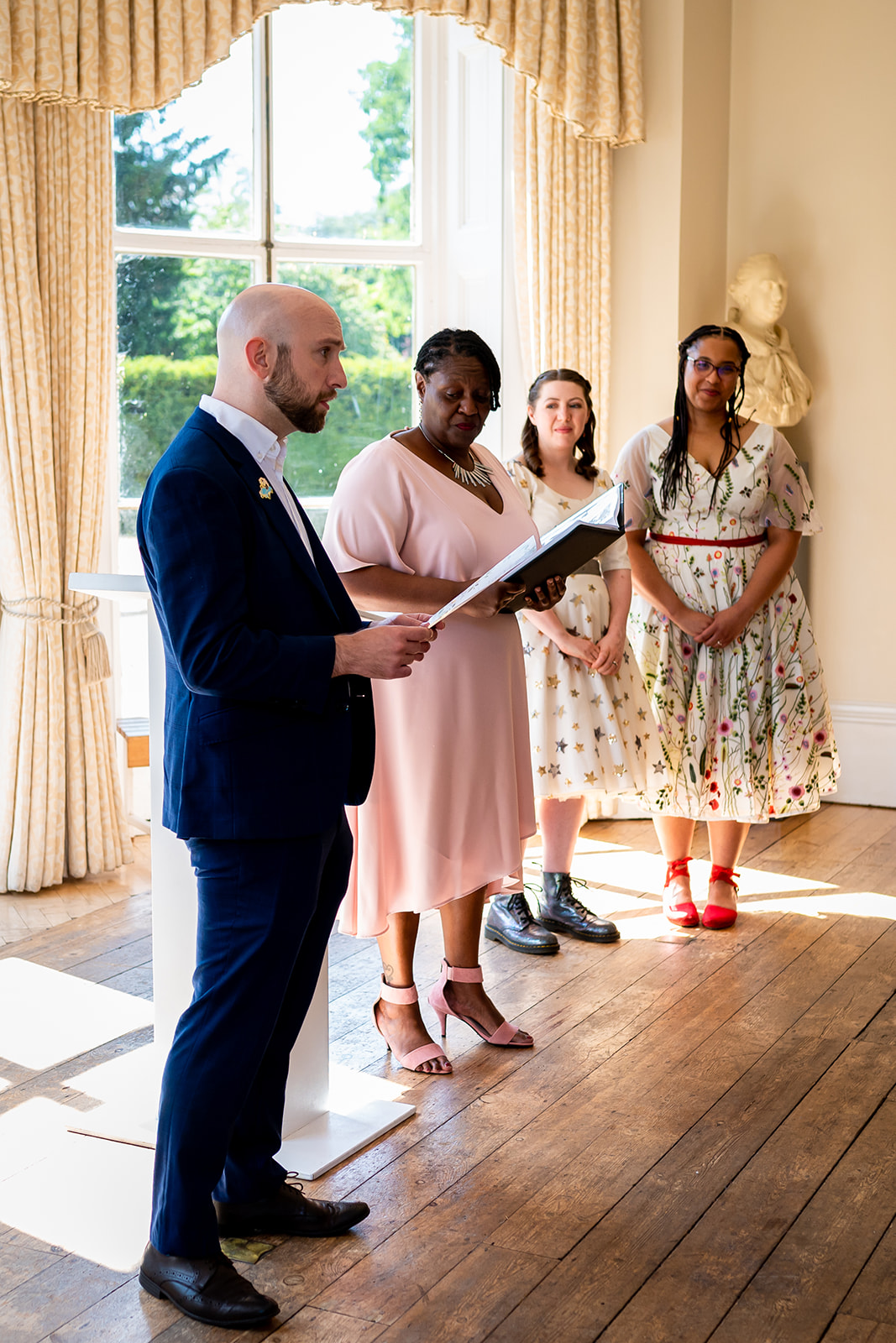ceremony with celebrant at LGBTQ + Kew Gardens wedding