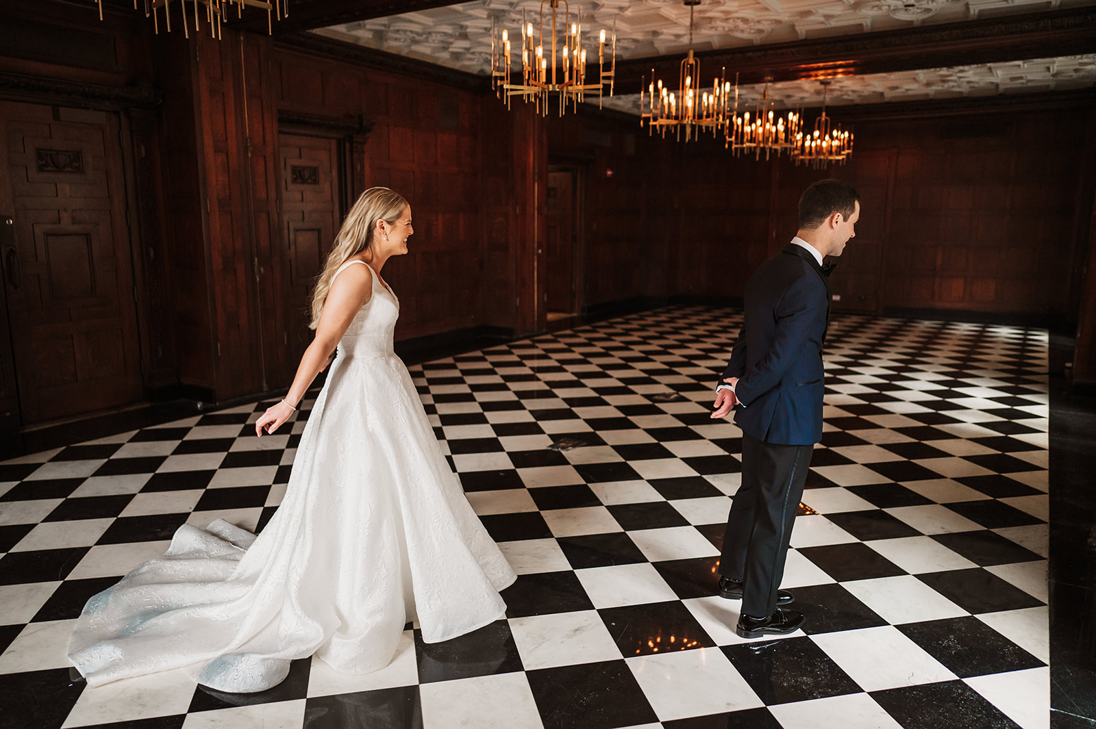 Blackstone Chicago Wedding Photography-bride and groom first look