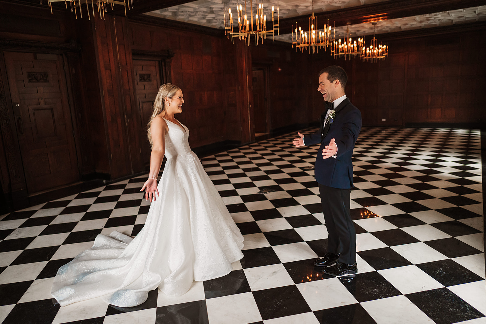 Blackstone Chicago Wedding Photography-bride and groom first look
