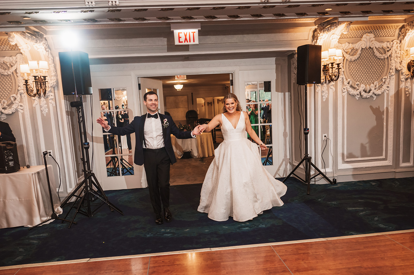 The Blackstone hotel in chicago wedding photos - reception  bride and groom entrance