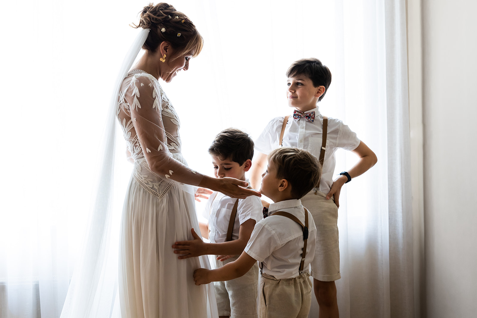 La mariée et ses enfants