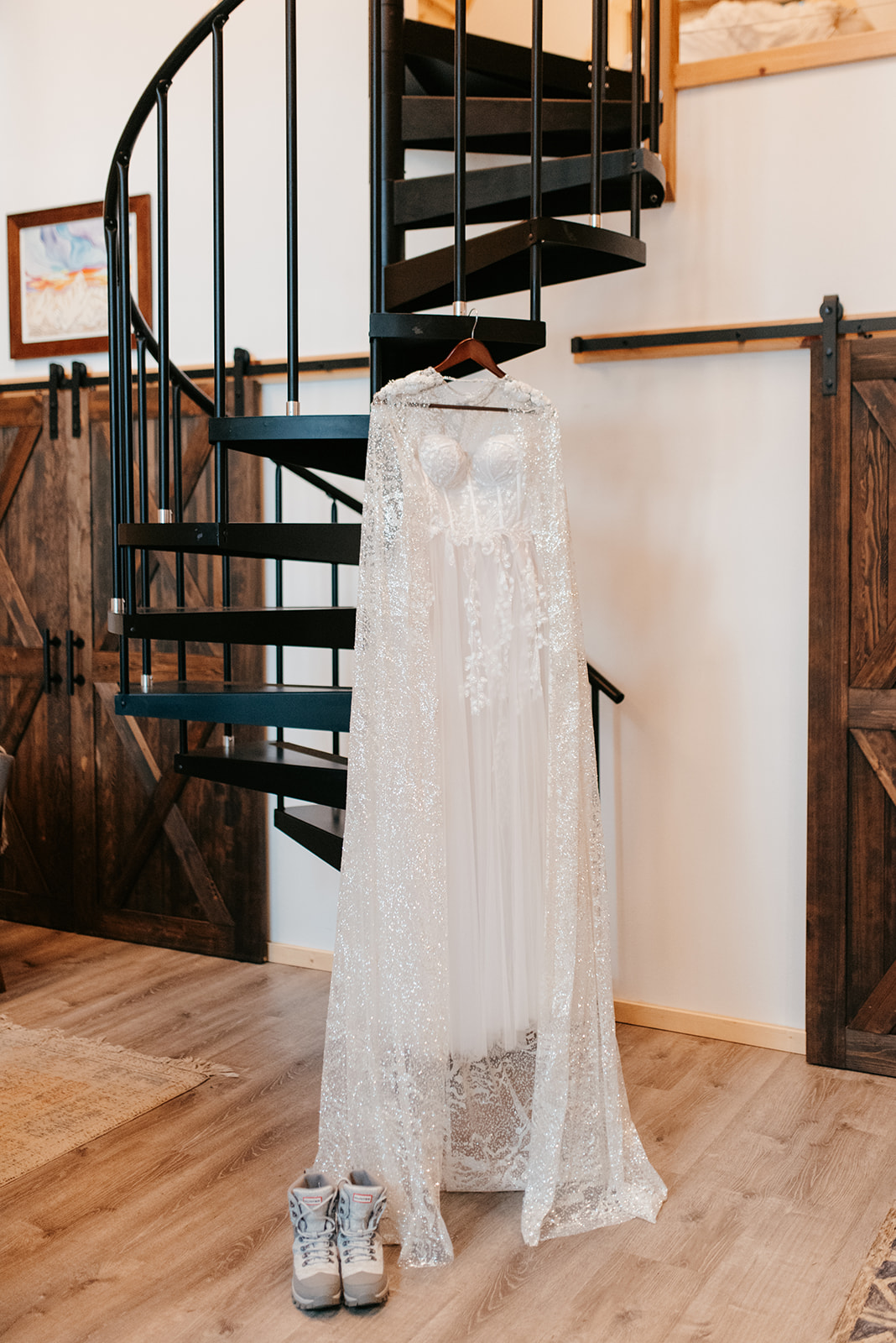 wedding dress at salted roots cabins