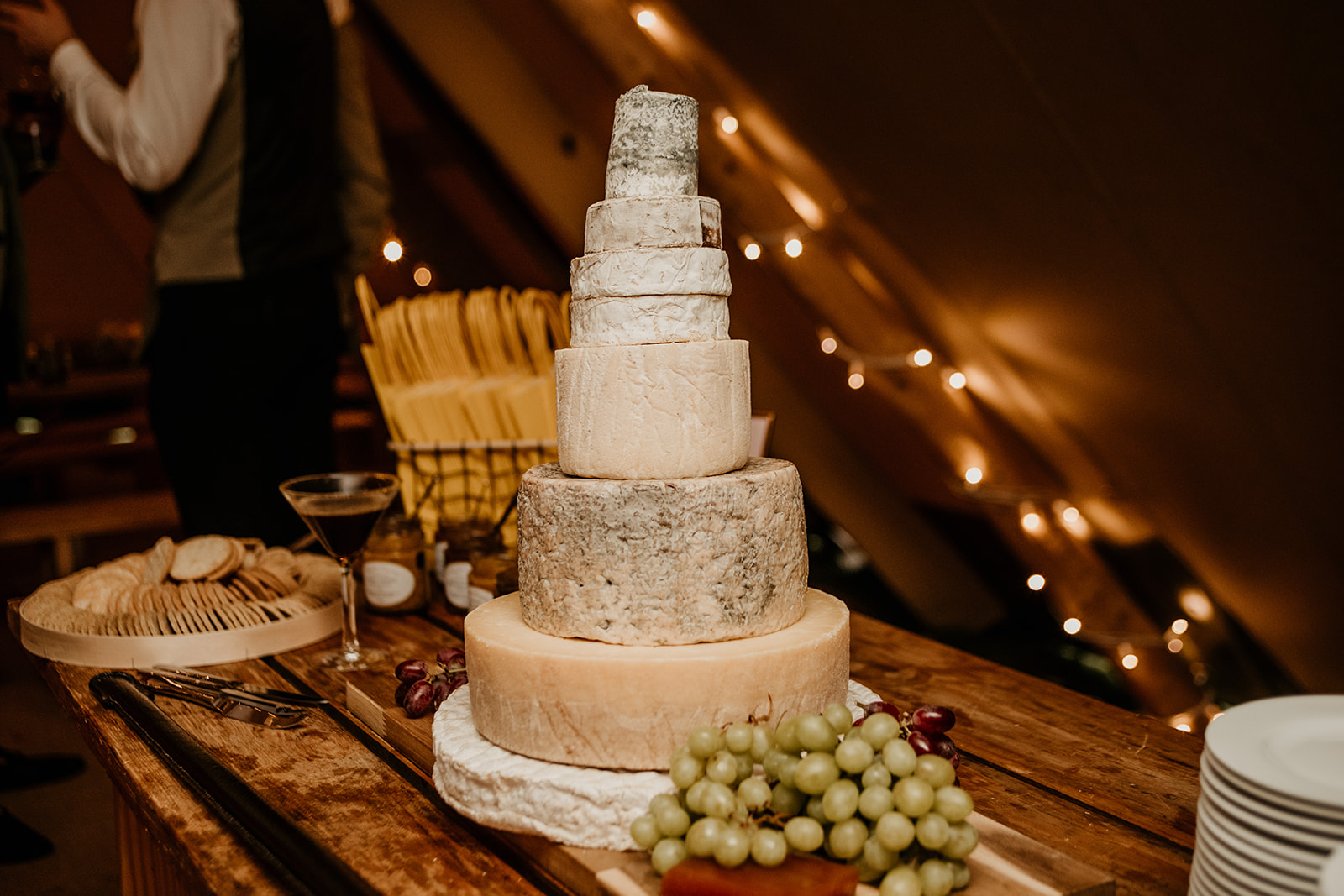 wedding cheese stack instead of a cake