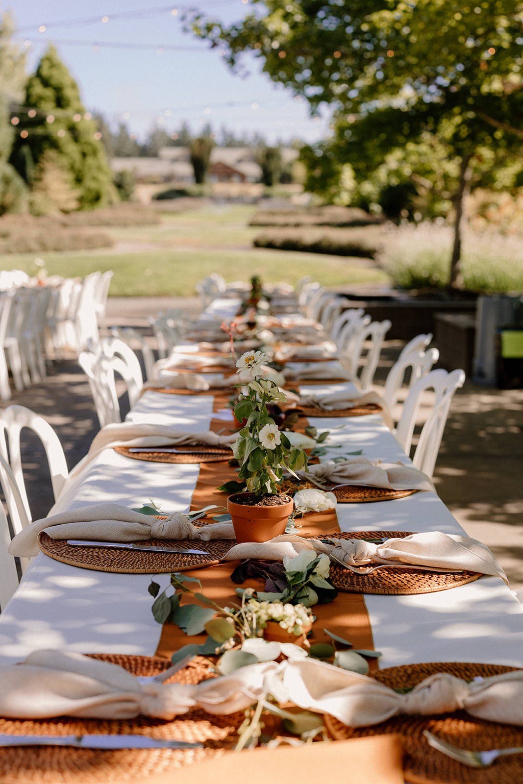 A reception setup at the Bosque at the Oregon Garden in Silverton. 
