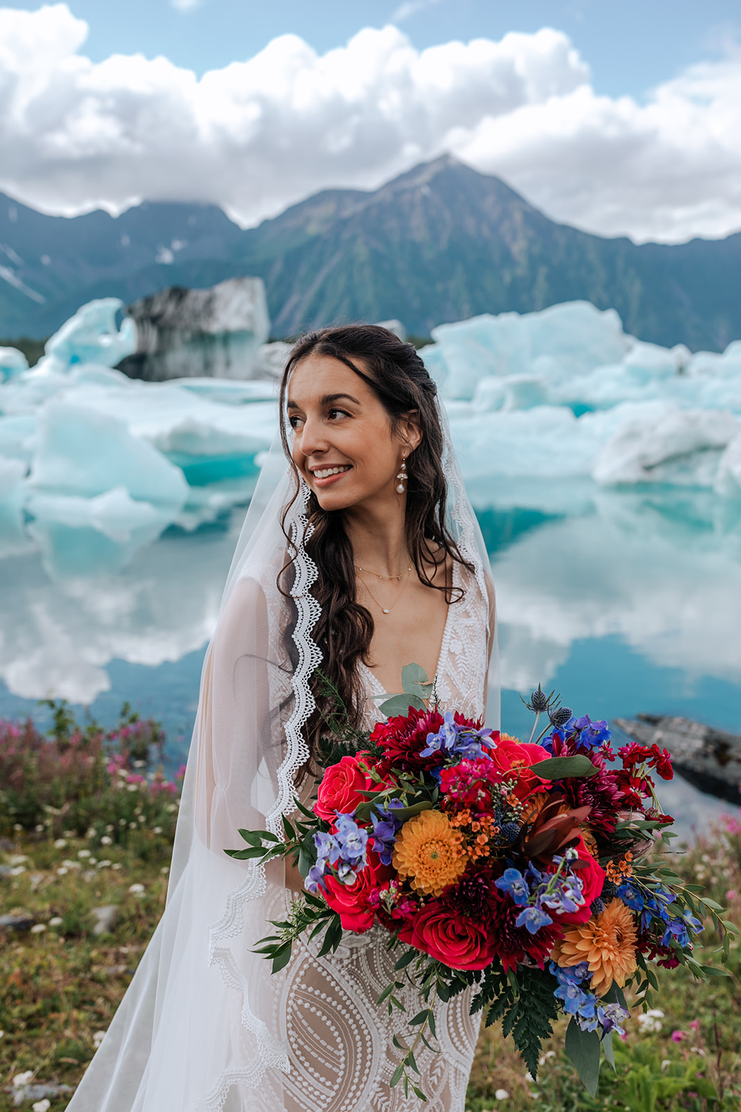colorful summer wedding in alaska