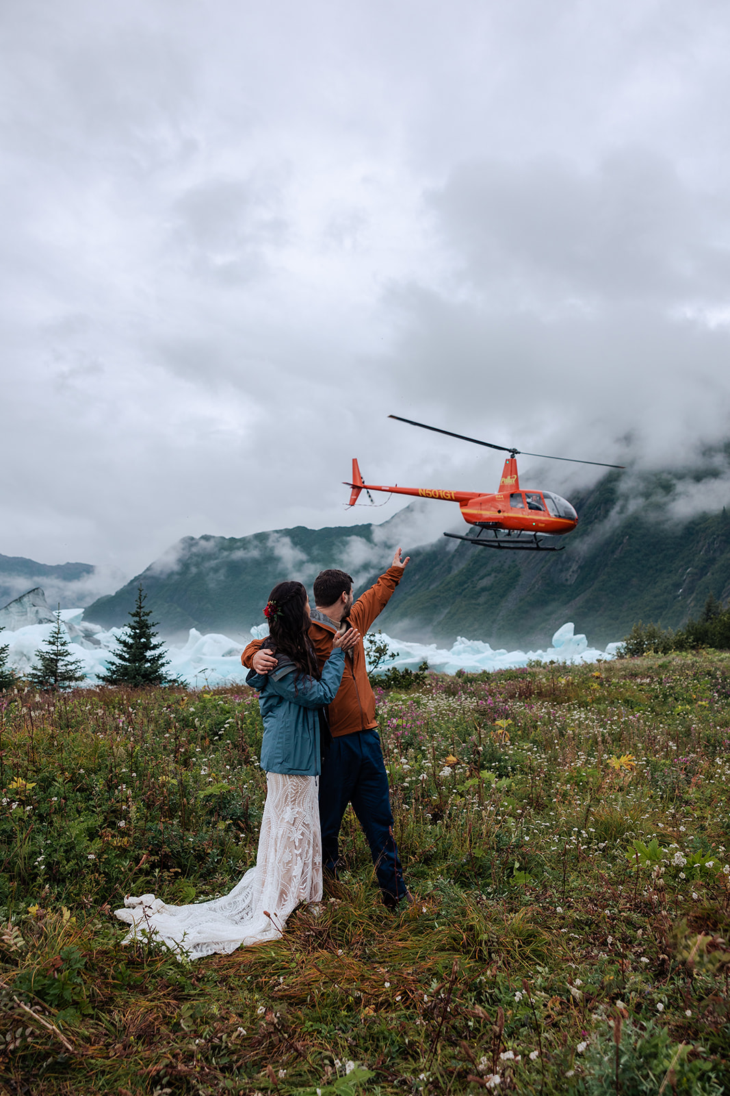 helicopter wedding in alaska