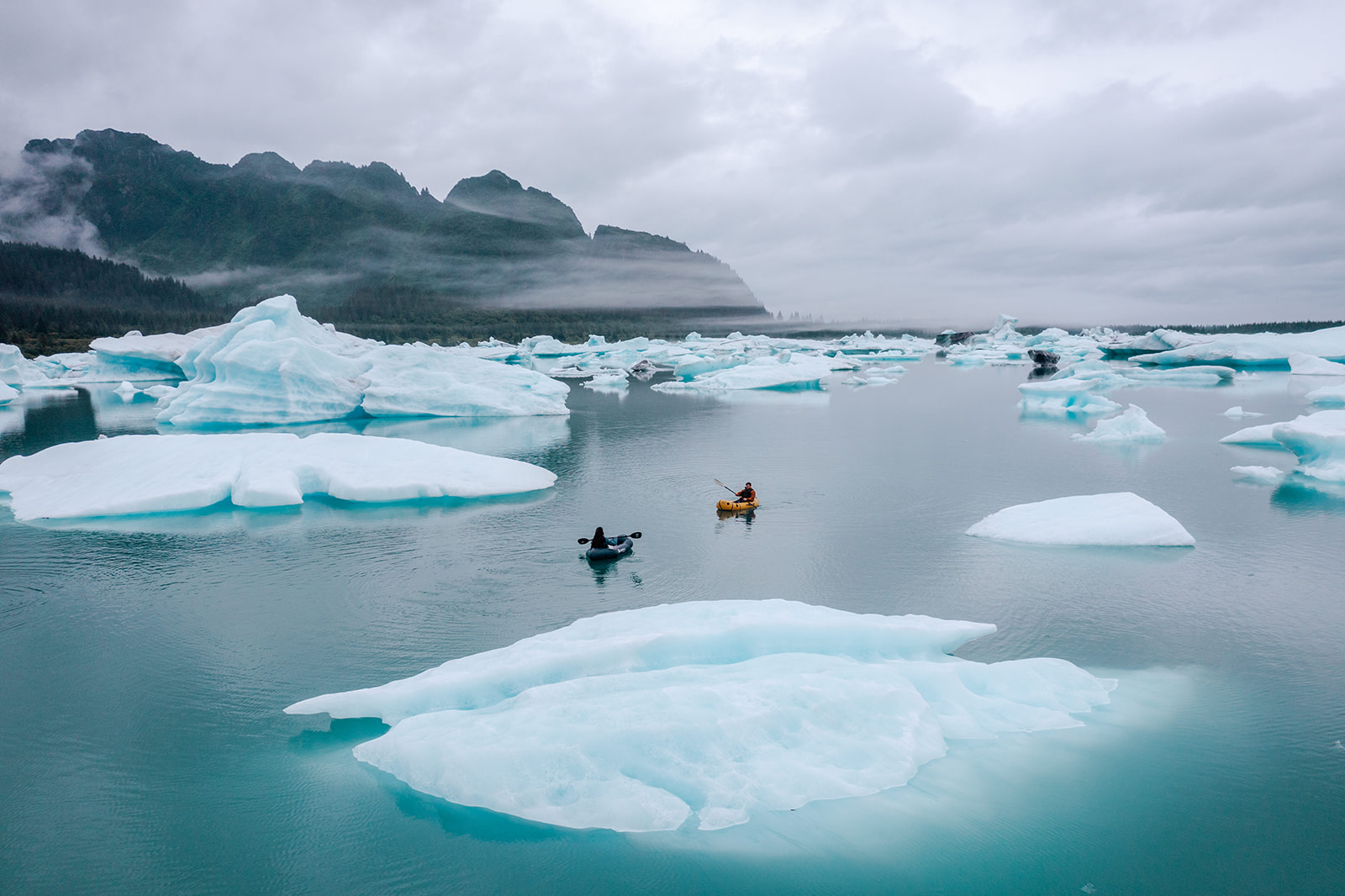 packrafting elopement with icebergs in alaska
