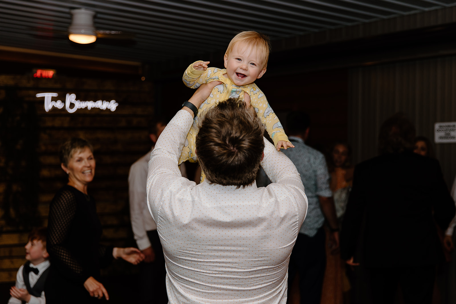 Baby is thrown into the air
