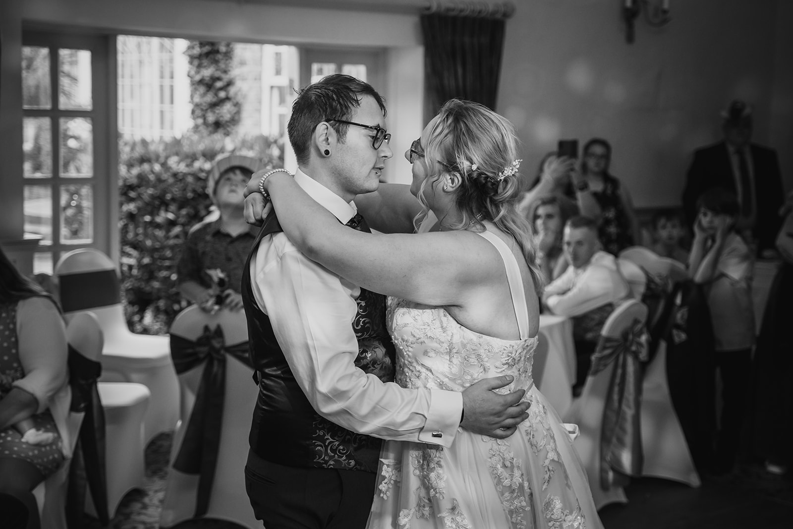 Husband and wife first dance at Bridge Hotel Wetherby