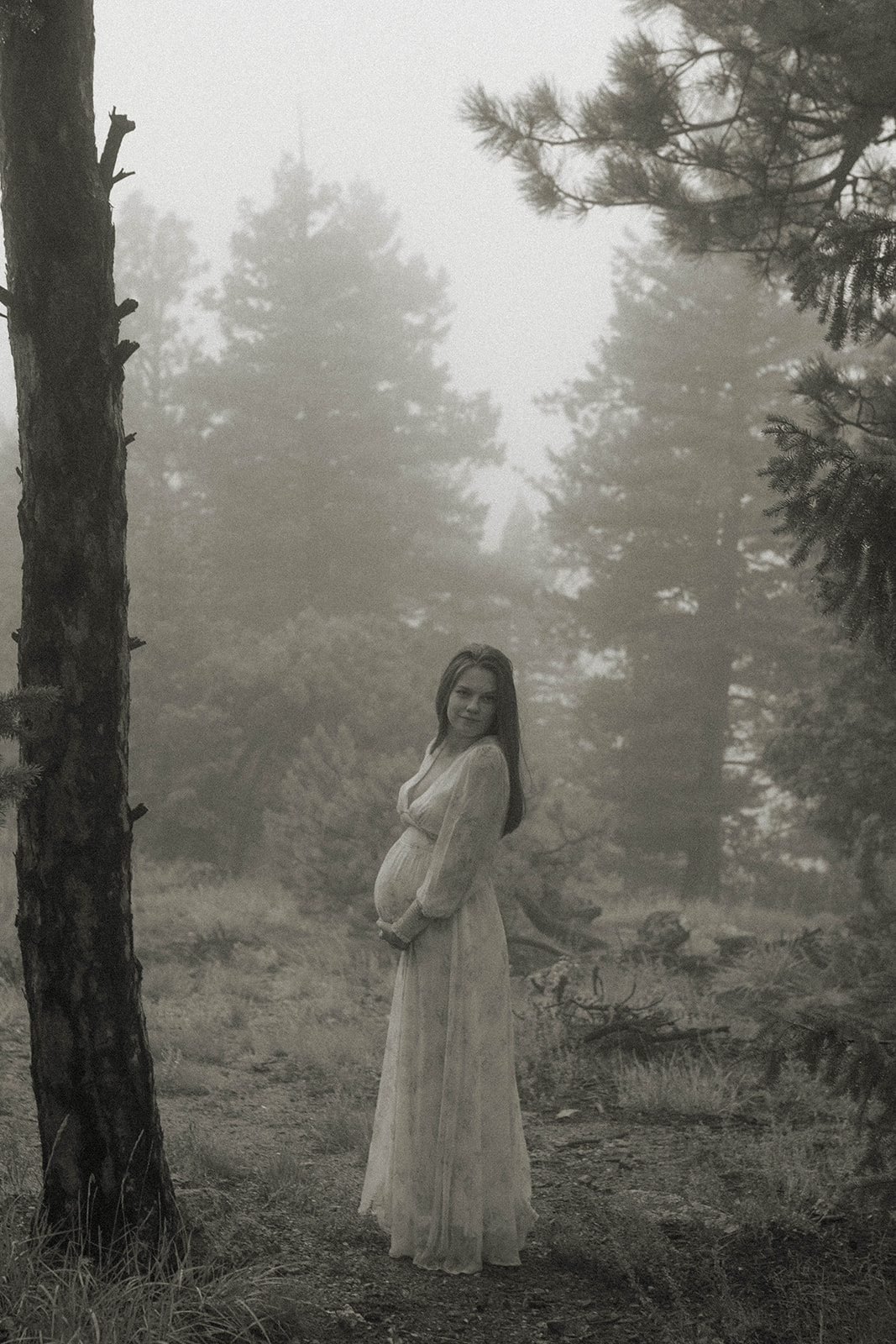 pregnant woman in a forest