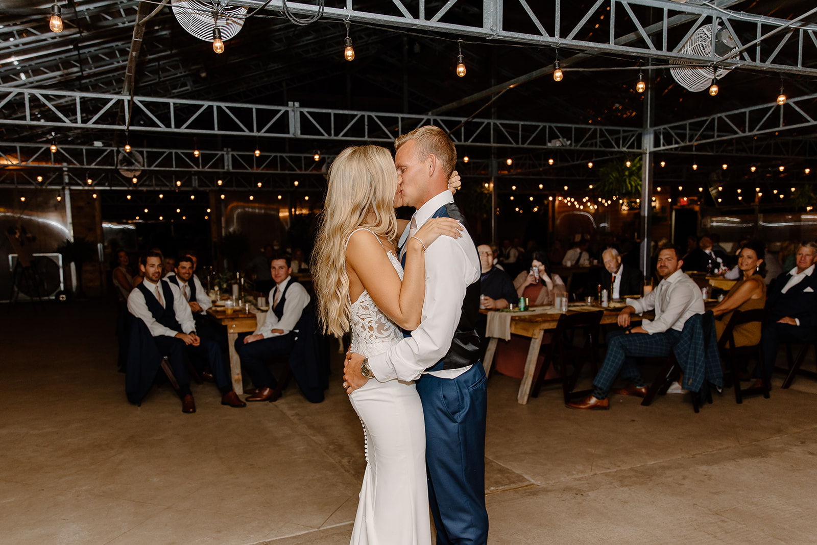 Bride and groom share their first dance