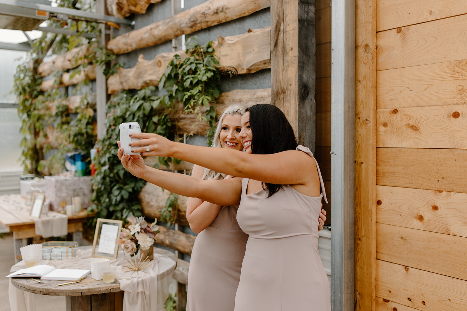 Bridesmaids take a selfie