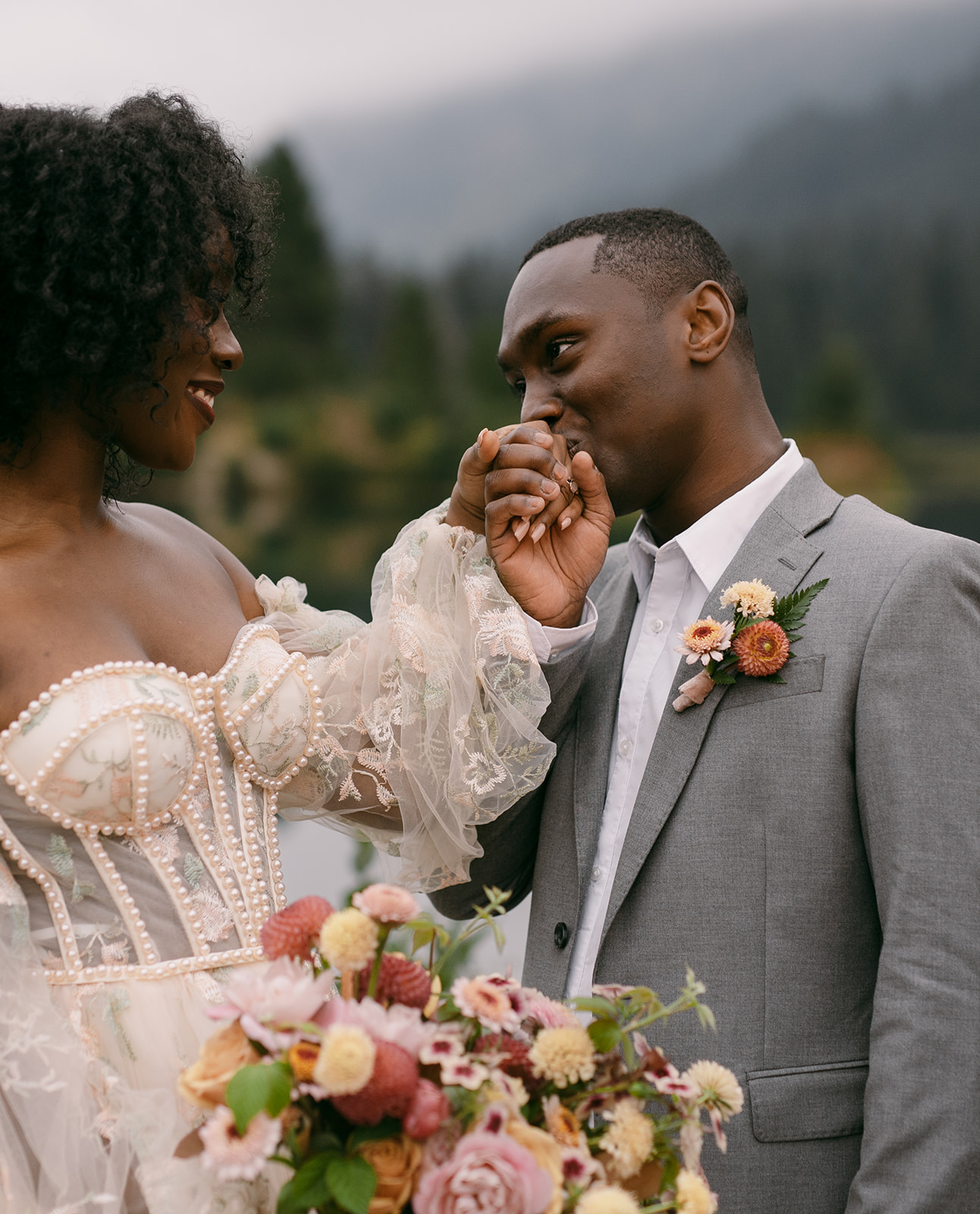 A moody and earthy elopement in the Snoqualmie National Forest Washington