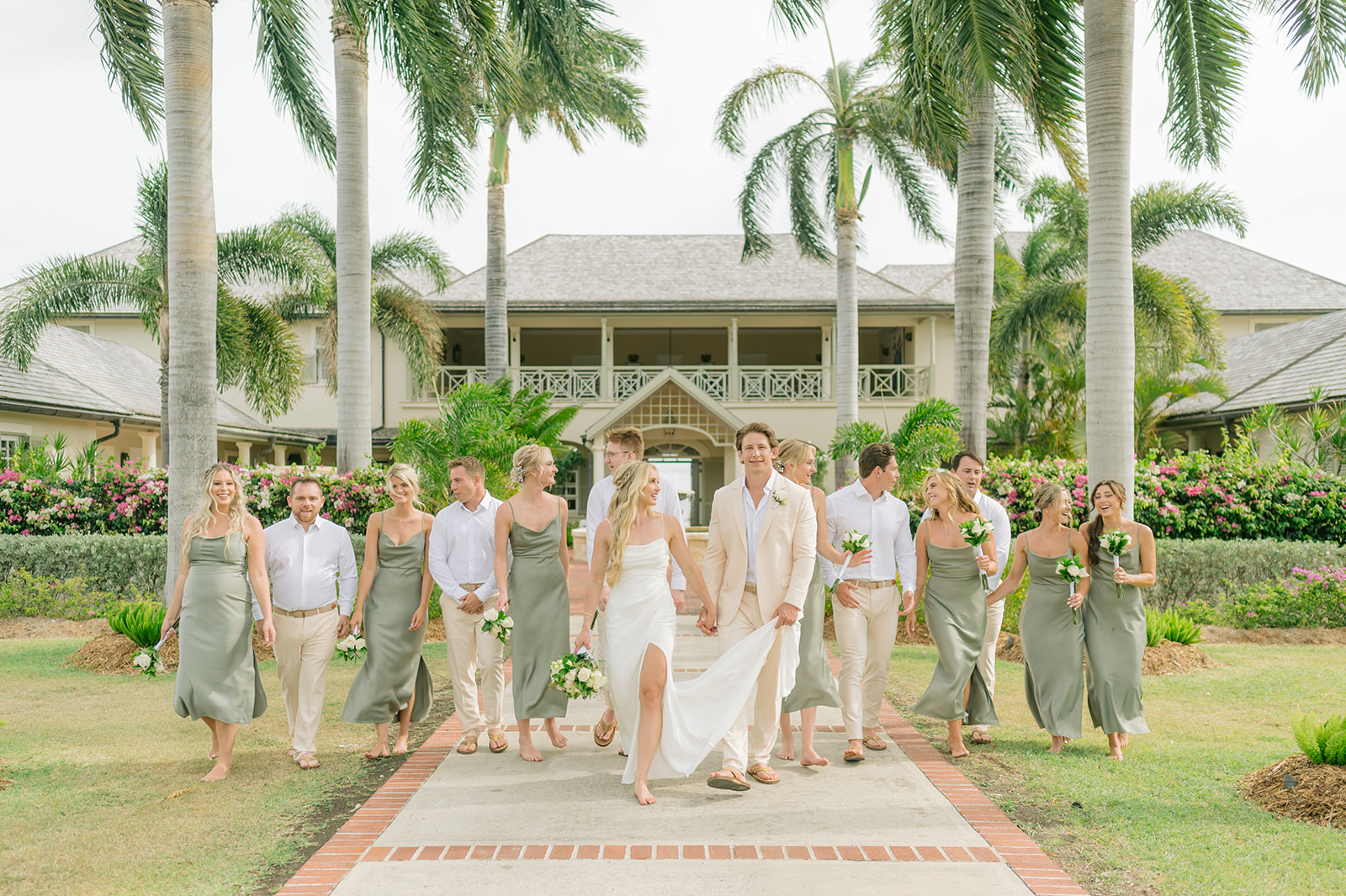 Creative wedding photography with Antigua's tropical flora as the backdrop
