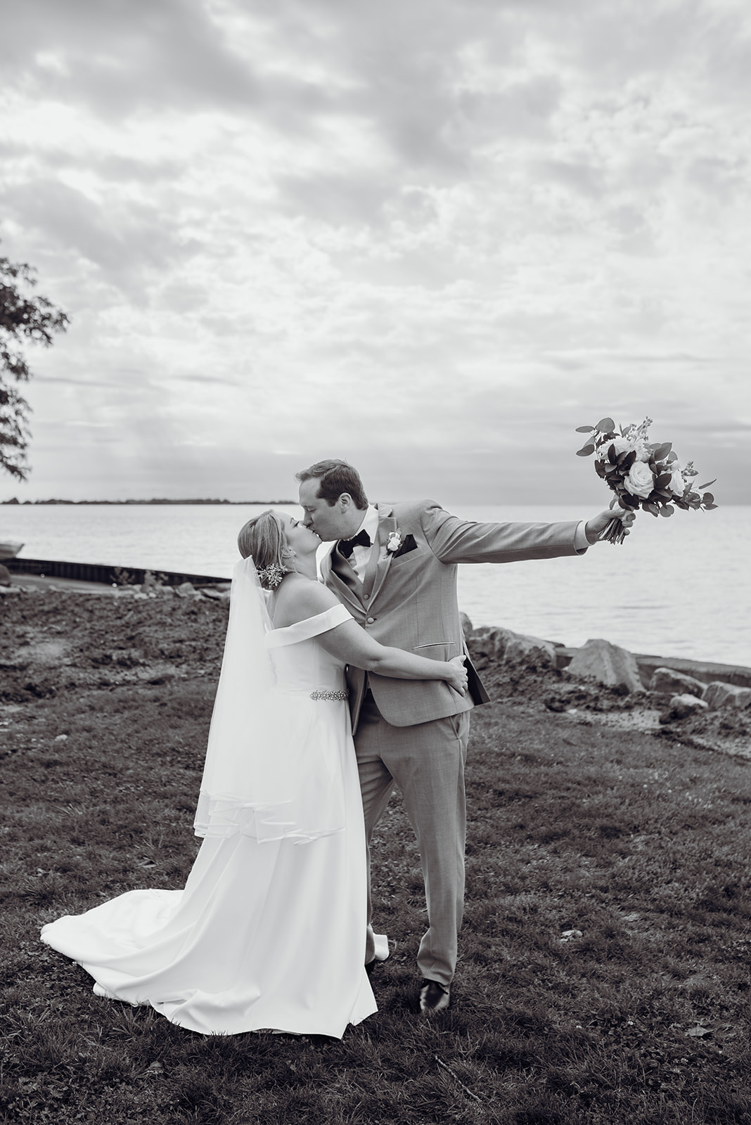A couple's intimate private property wedding in Windsor Essex County