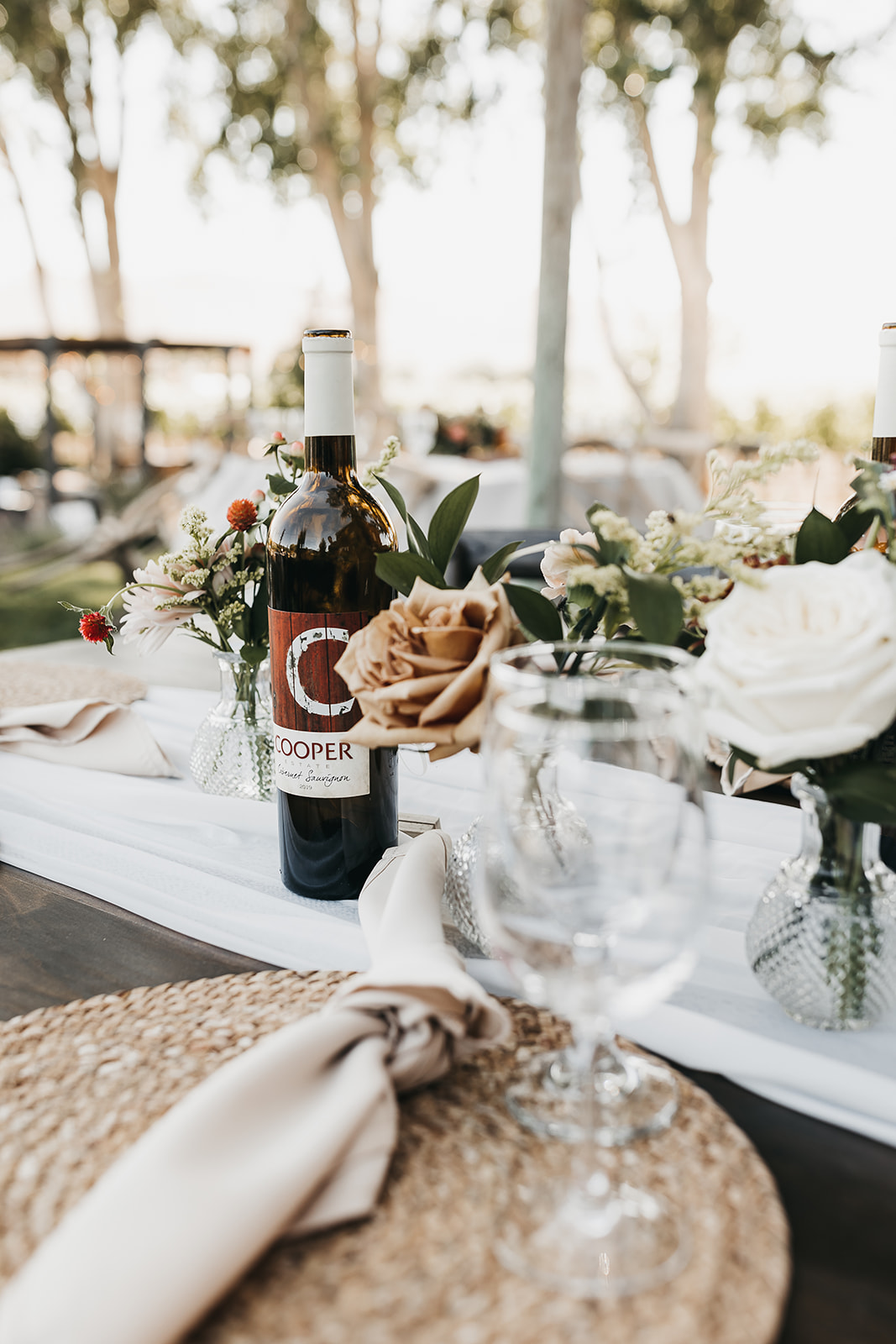 Stunning wedding details and florals by Simplified Celebrations at Cooper Wine Company wedding in Washington